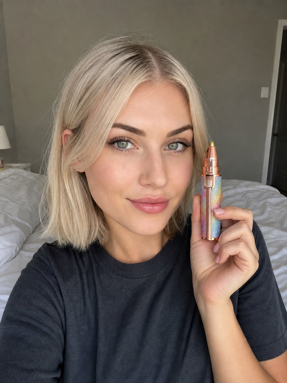 Customer showing precise eyeliner using the 4-in-1 Makeup Pen