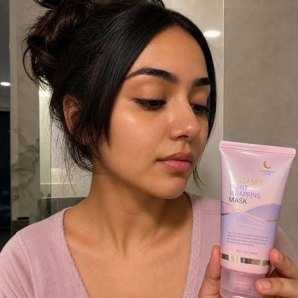 Customer skin before using Beauty Britain Korean Collagen Night Wrapping Mask