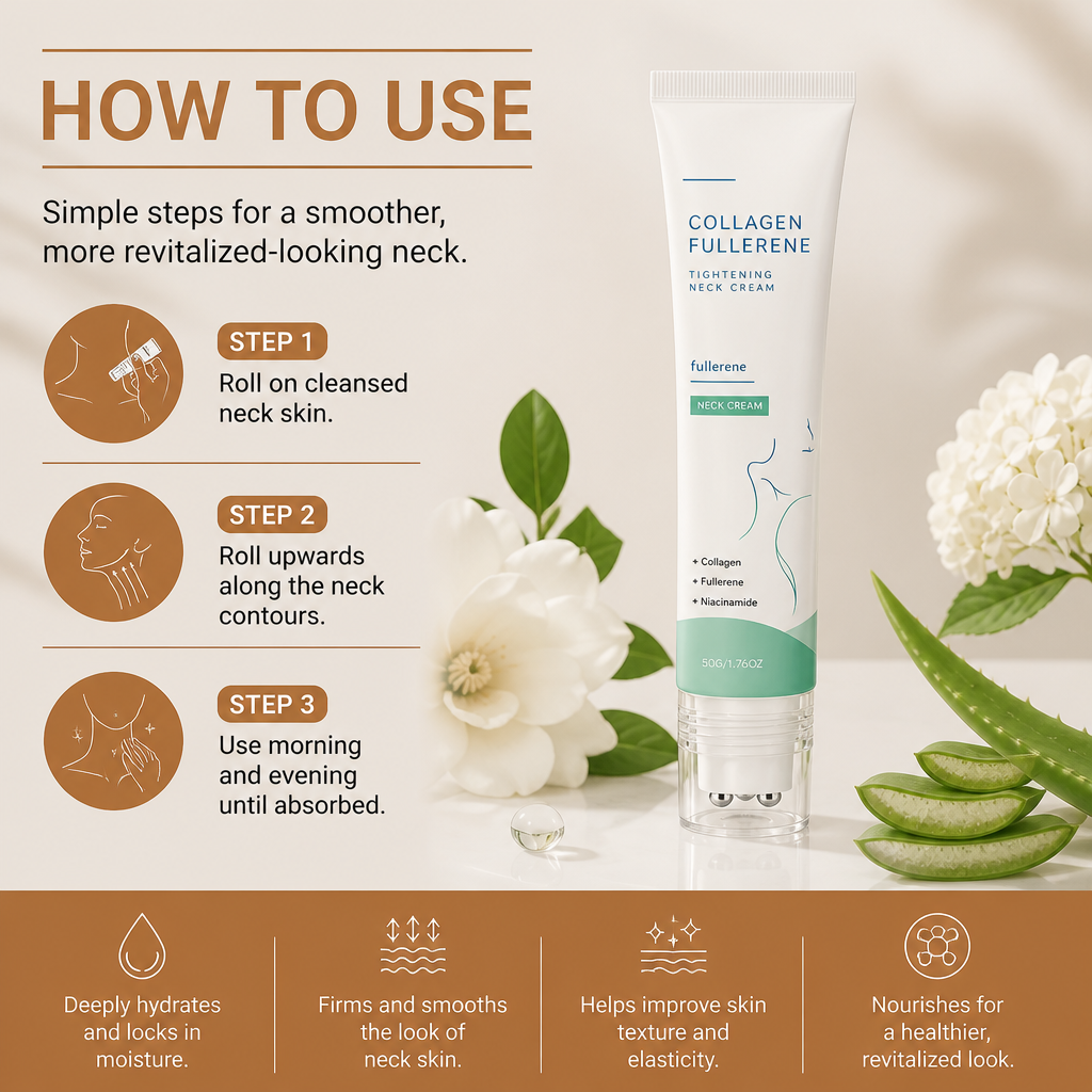 Collagen Neck Cream Roller – Hydrating Care for Smooth-Looking Skin
