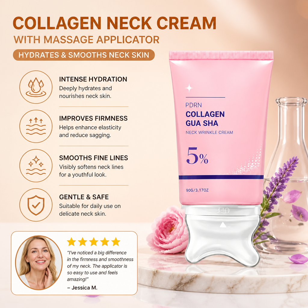 Collagen Neck Cream with Massage Applicator – Hydrates & Smooths Neck Skin