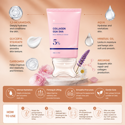 Collagen Neck Cream with Massage Applicator – Hydrates & Smooths Neck Skin