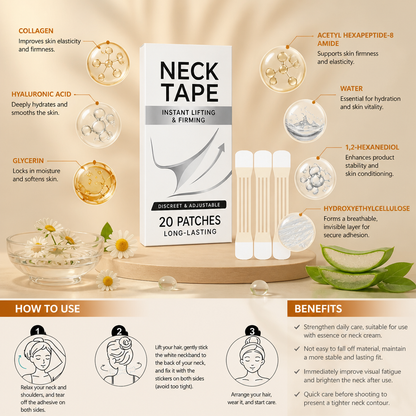 Invisible Neck Lift Tape – Firming Adhesive Strips for a Smooth Neckline