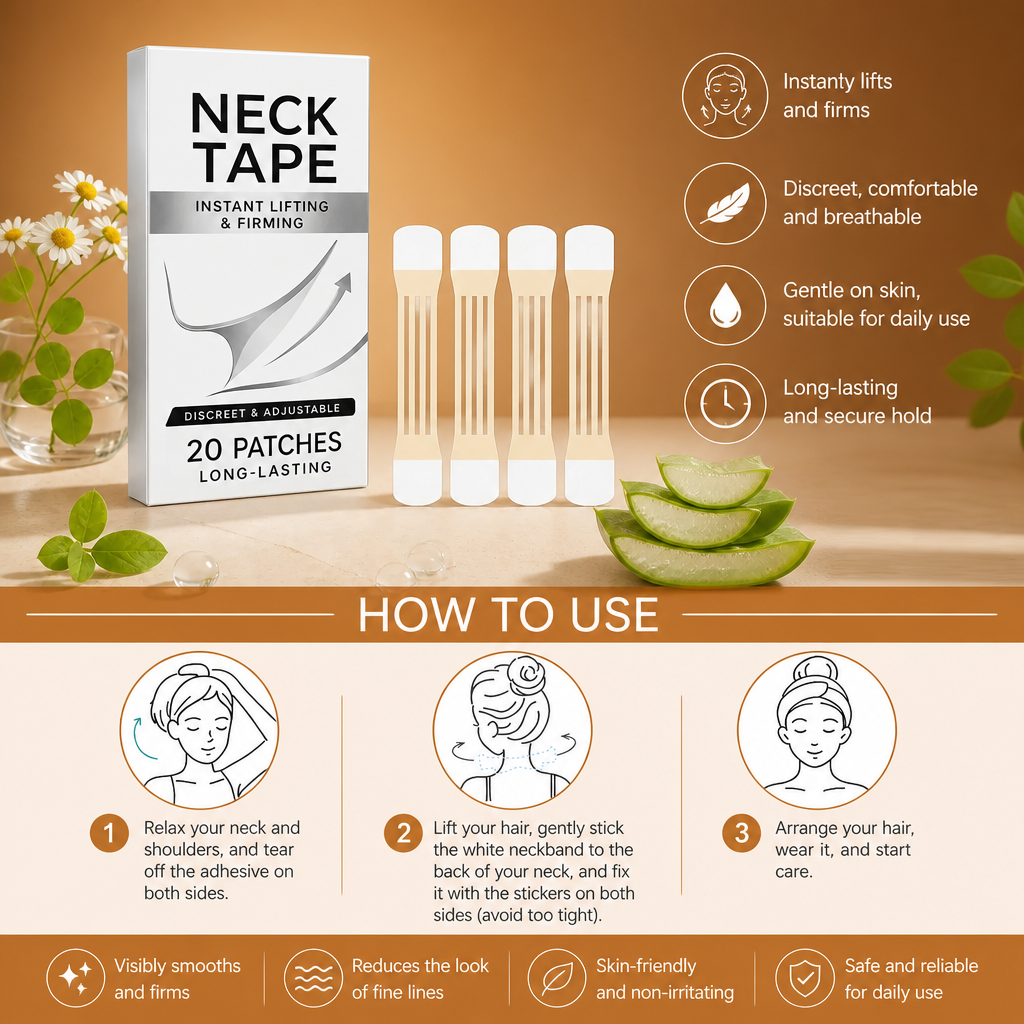 Invisible Neck Lift Tape – Firming Adhesive Strips for a Smooth Neckline