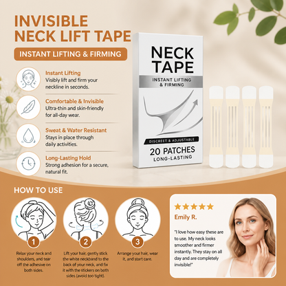 Invisible Neck Lift Tape – Firming Adhesive Strips for a Smooth Neckline