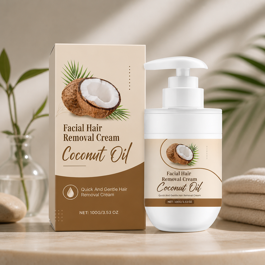 Coconut Oil Facial Hair Removal Cream for Smooth Soft Skin Care