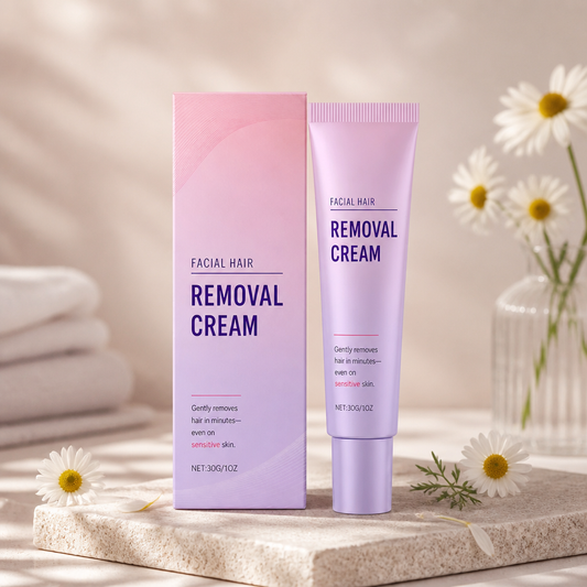 Gentle Facial Hair Removal Cream with Nourishing Skin Care Formula