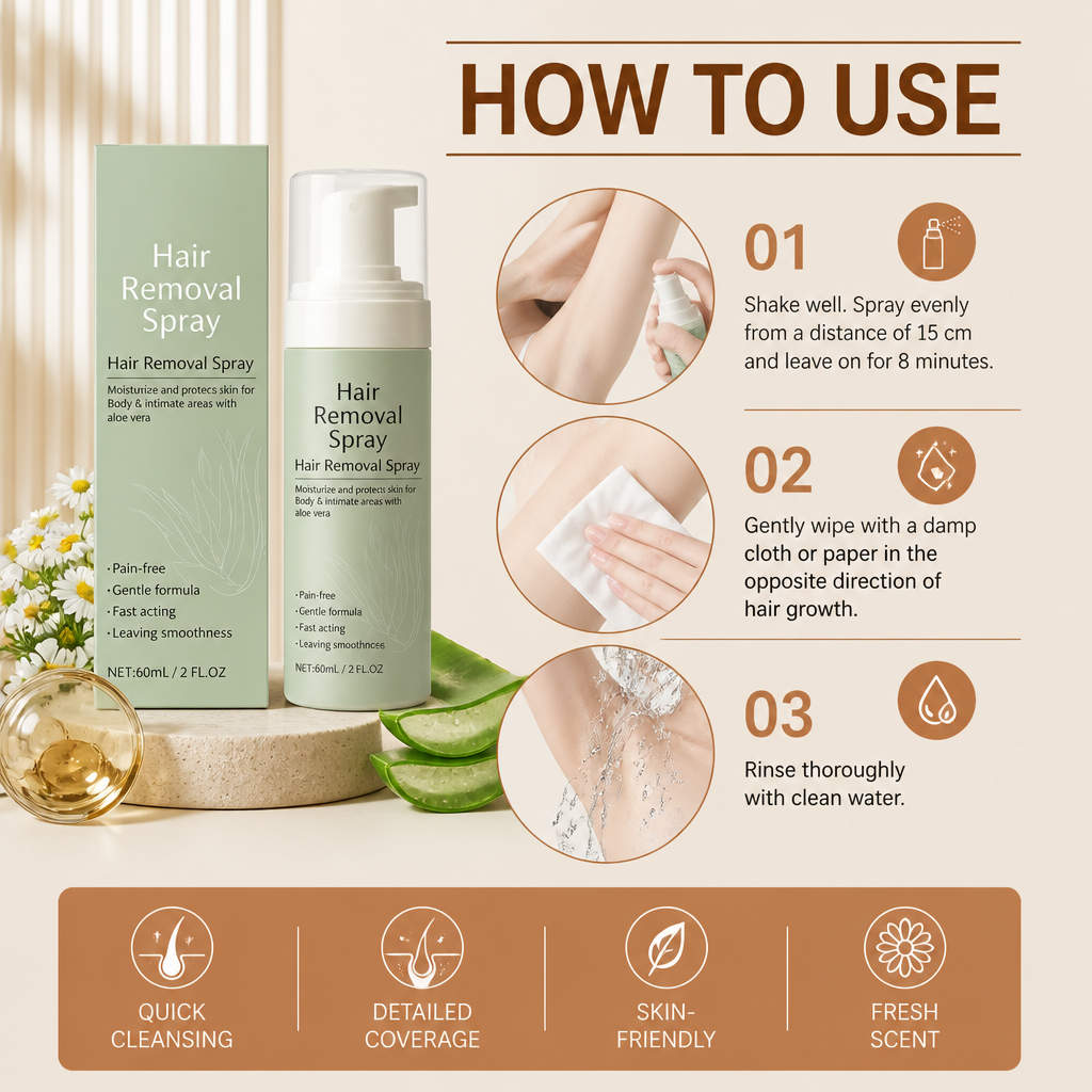 Calcium Thioglycolate Hair Removal Spray for Smooth Skin Care