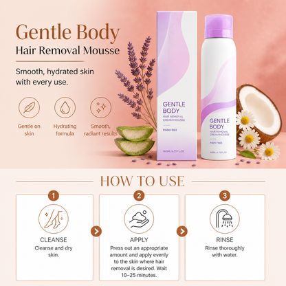 Gentle Body Hair Removal Mousse for Smooth Hydrated Skin