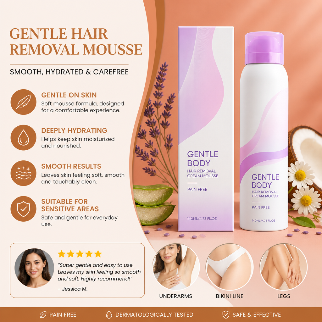 Gentle Body Hair Removal Mousse for Smooth Hydrated Skin