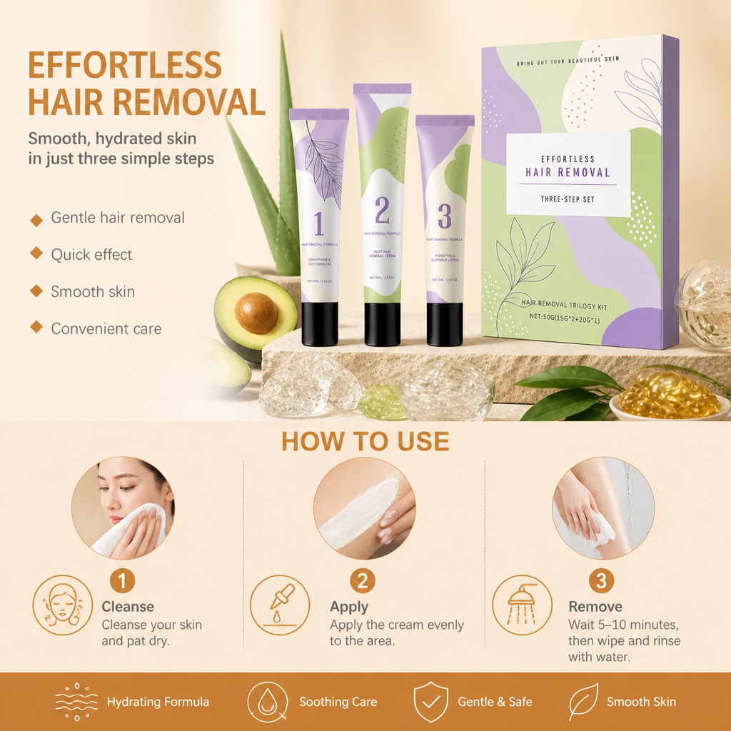 Hydrating Hair Removal Cream Set – Smooth Skin Care with Soothing Formula