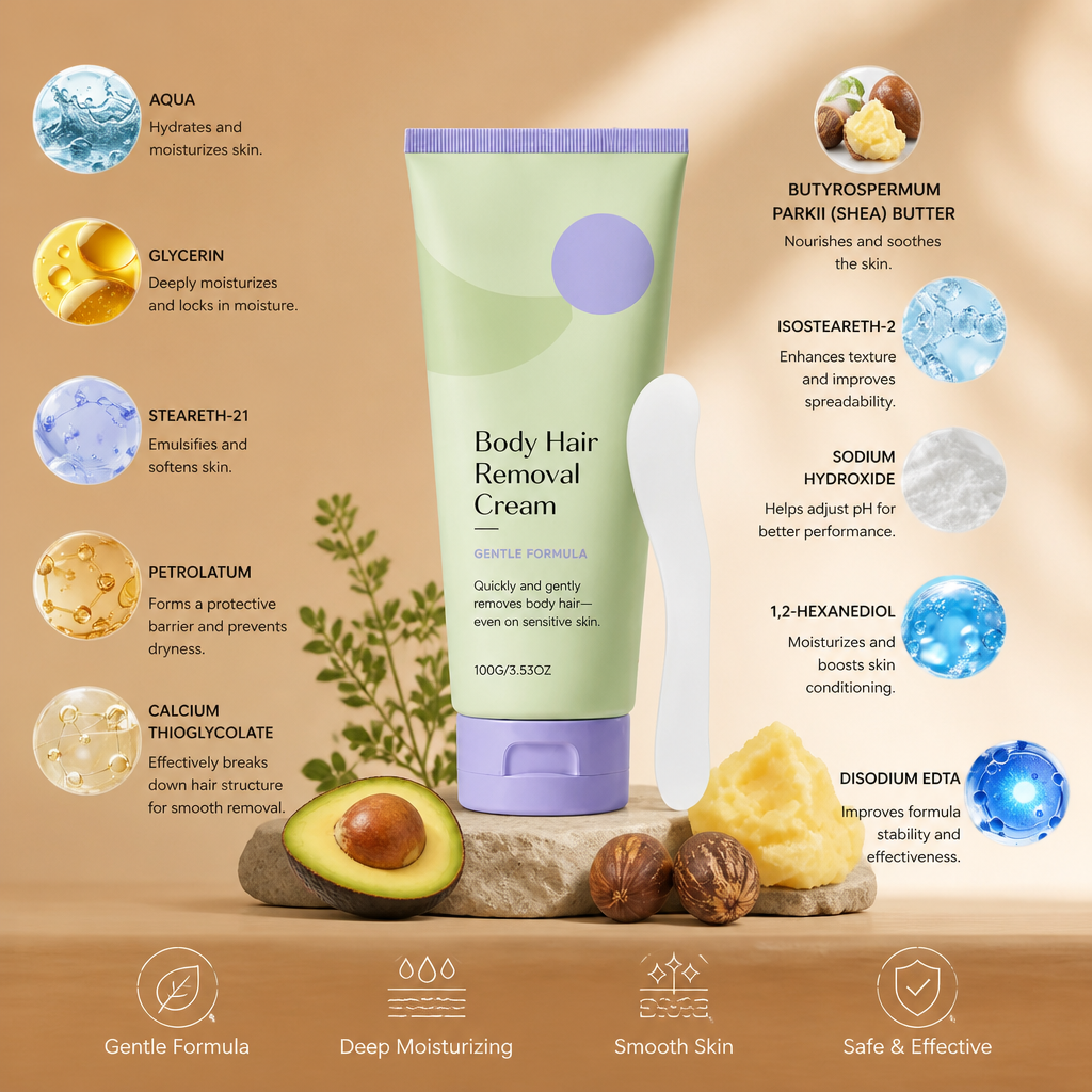 Smooth Skin Hair Removal Cream with Moisturizing Care Formula