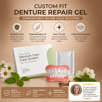 Custom Fit Denture Repair Gel – Comfortable Secure Hold Solution