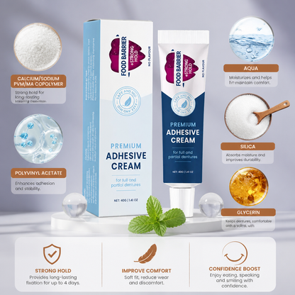 Premium Denture Adhesive Cream – Strong Hold For Comfortable Wear