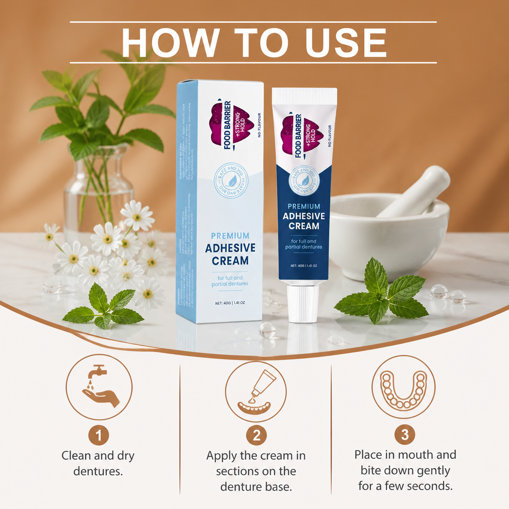 Premium Denture Adhesive Cream – Strong Hold For Comfortable Wear