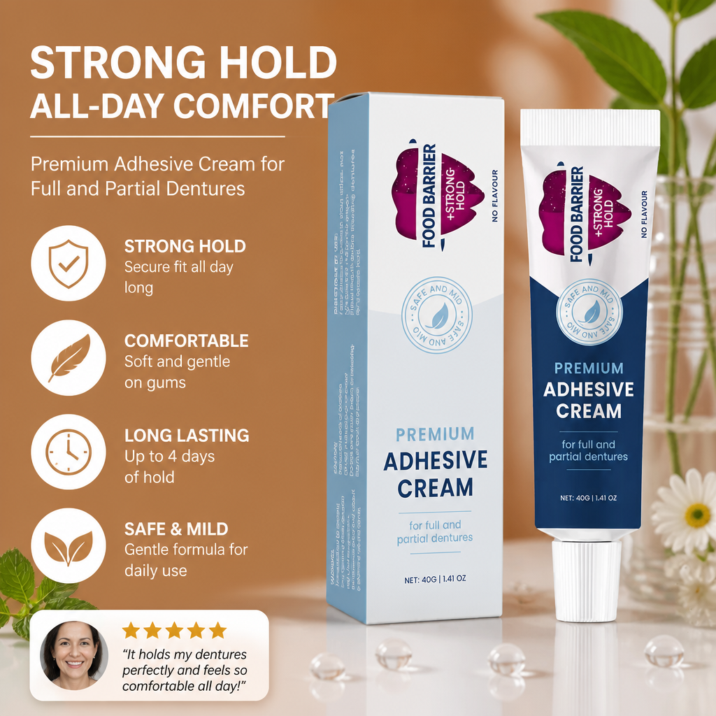 Premium Denture Adhesive Cream – Strong Hold For Comfortable Wear