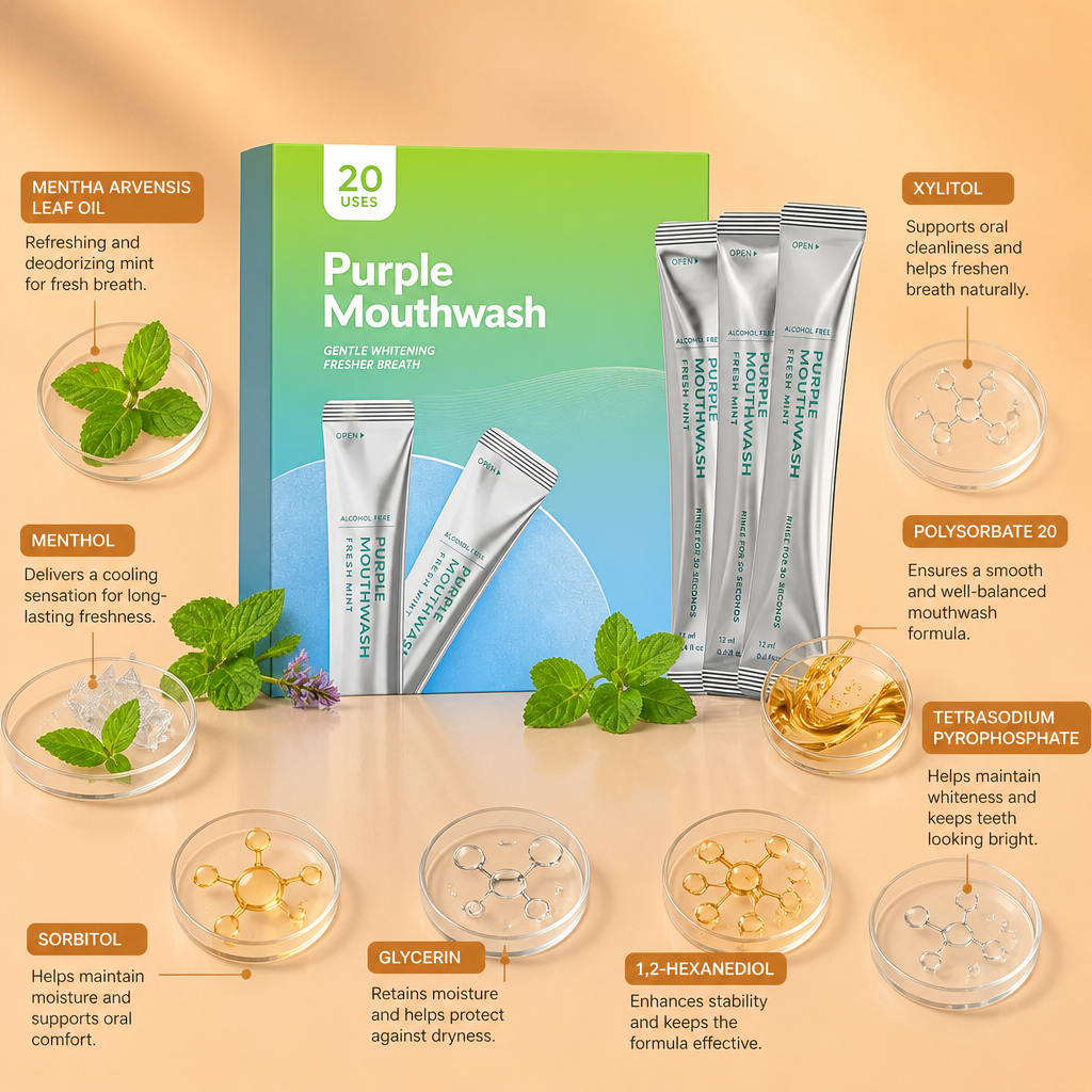 Portable Mint Mouthwash Sachets – Fresh Oral Care For Daily Use