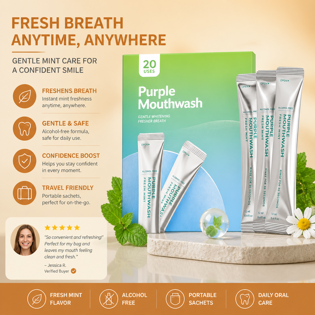 Portable Mint Mouthwash Sachets – Fresh Oral Care For Daily Use