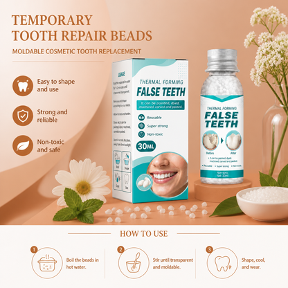 Temporary Tooth Repair Beads – Moldable Cosmetic Tooth Replacement