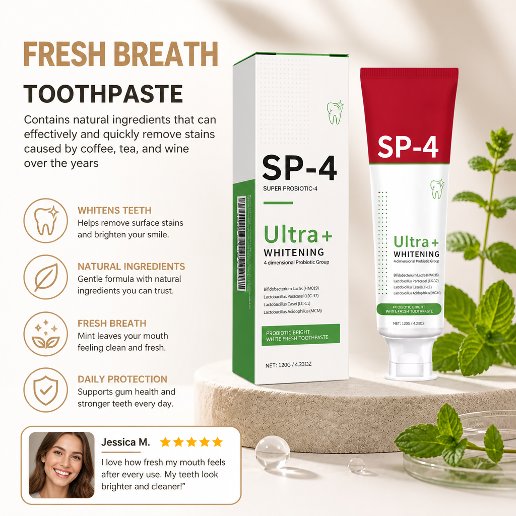 Fresh Breath Whitening Toothpaste – Gentle Stain Removal & Mint Care