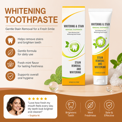 Whitening Toothpaste – Gentle Stain Removal for a Fresh Smile