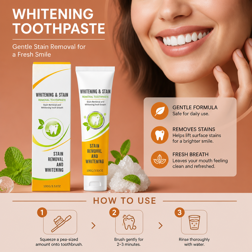 Whitening Toothpaste – Gentle Stain Removal for a Fresh Smile
