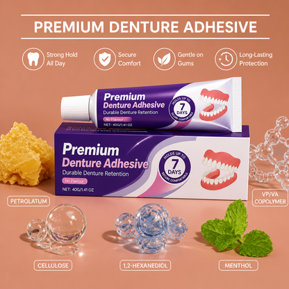 Premium Denture Adhesive – Strong Hold for Comfortable Denture Wear