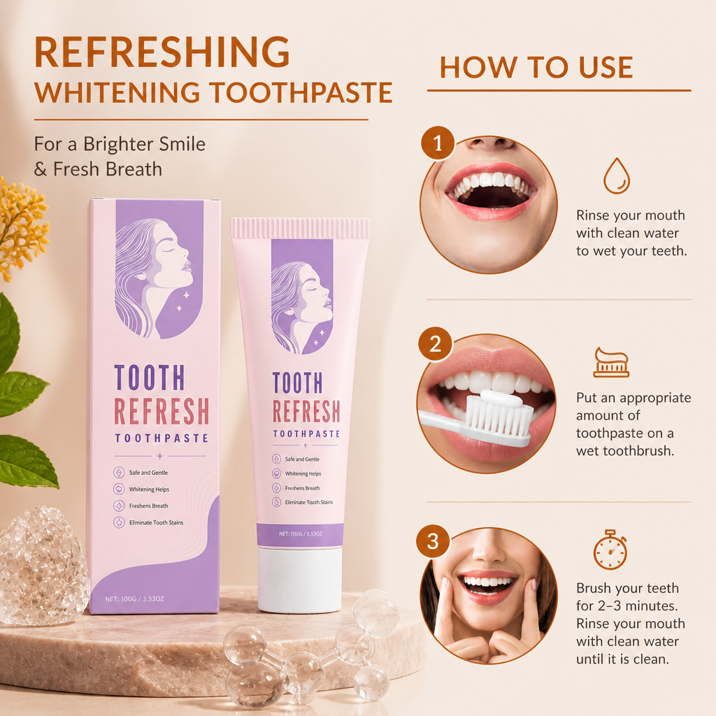 Refreshing Whitening Toothpaste – For A Brighter Smile & Fresh Breath