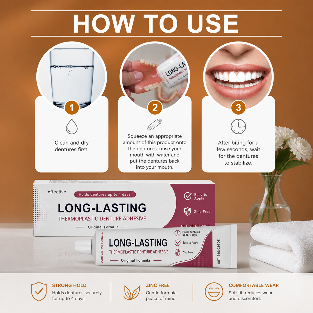 Denture Adhesive Cream – Comfortable Hold For Secure Daily Wear