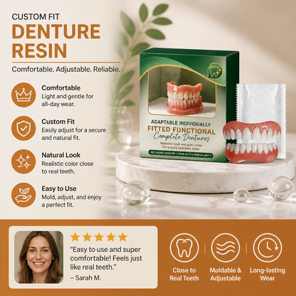 Custom Fit Denture Resin Material – Comfortable Adjustable Denture Support