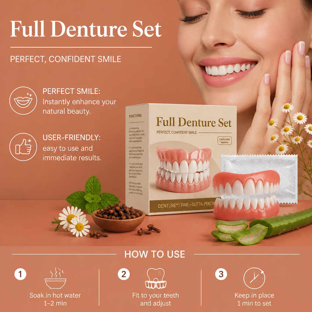 Natural Denture Set – Comfortable Fit For A Confident Smile