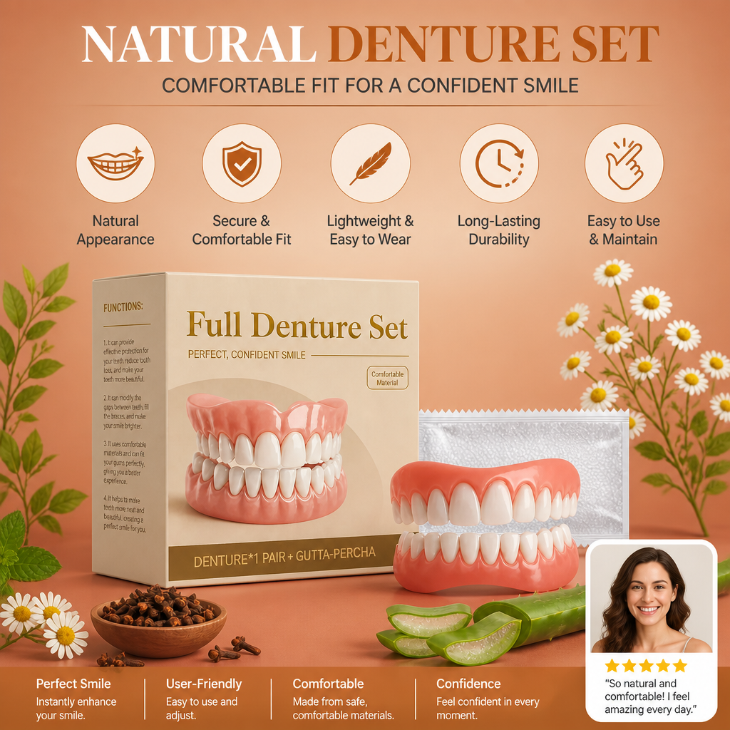 Natural Denture Set – Comfortable Fit For A Confident Smile
