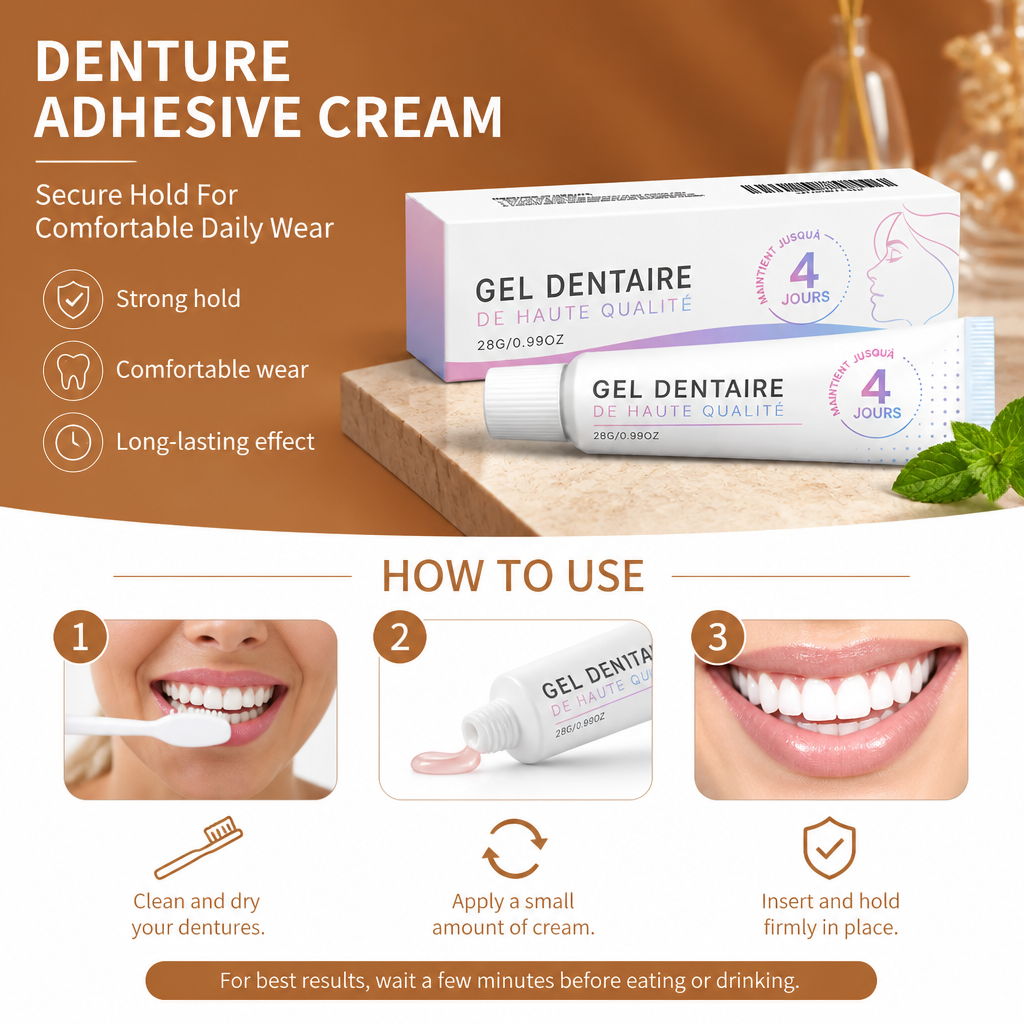 Denture Adhesive Cream – Secure Hold For Comfortable Daily Wear