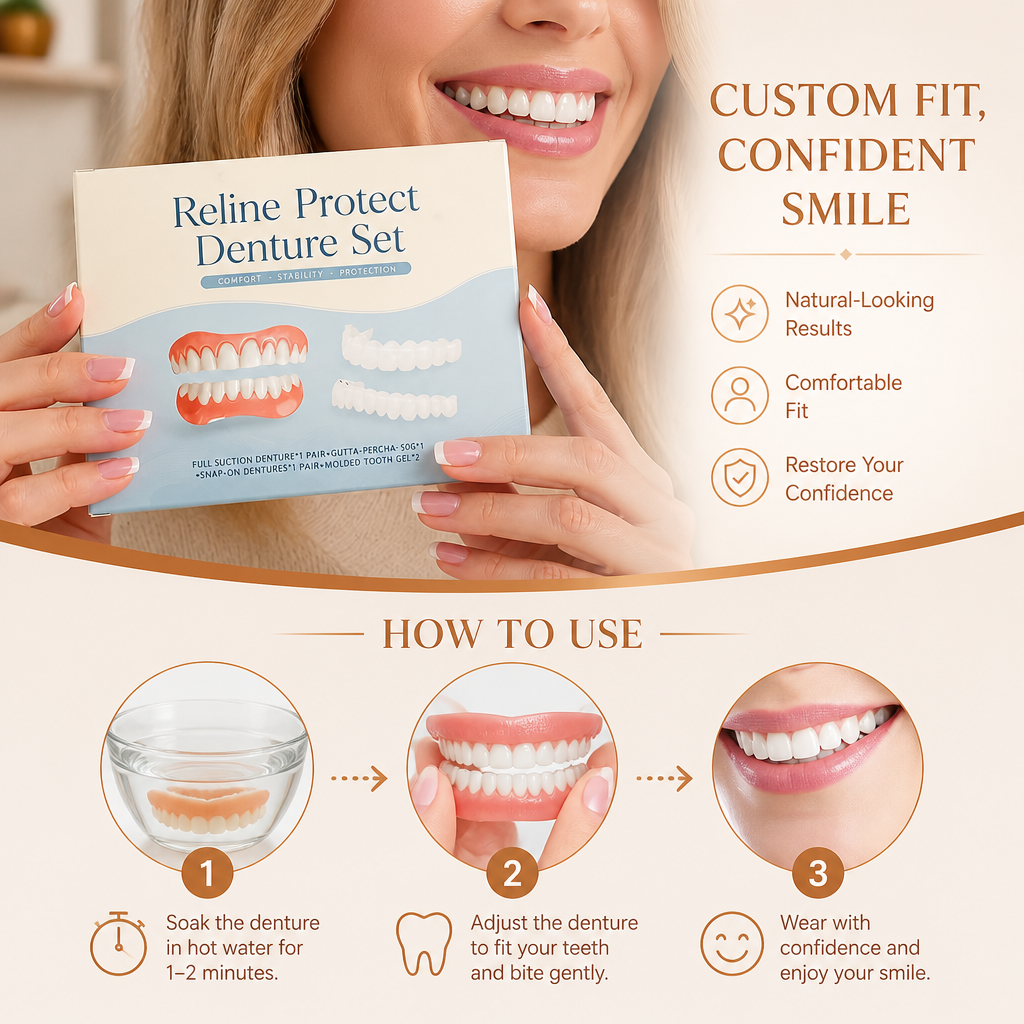 Custom Fit Temporary Denture Set – Natural-Looking Smile Enhancement Solution