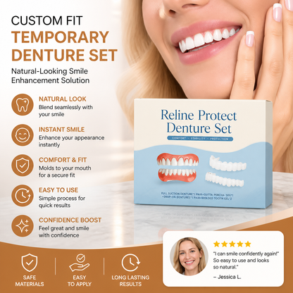 Custom Fit Temporary Denture Set – Natural-Looking Smile Enhancement Solution