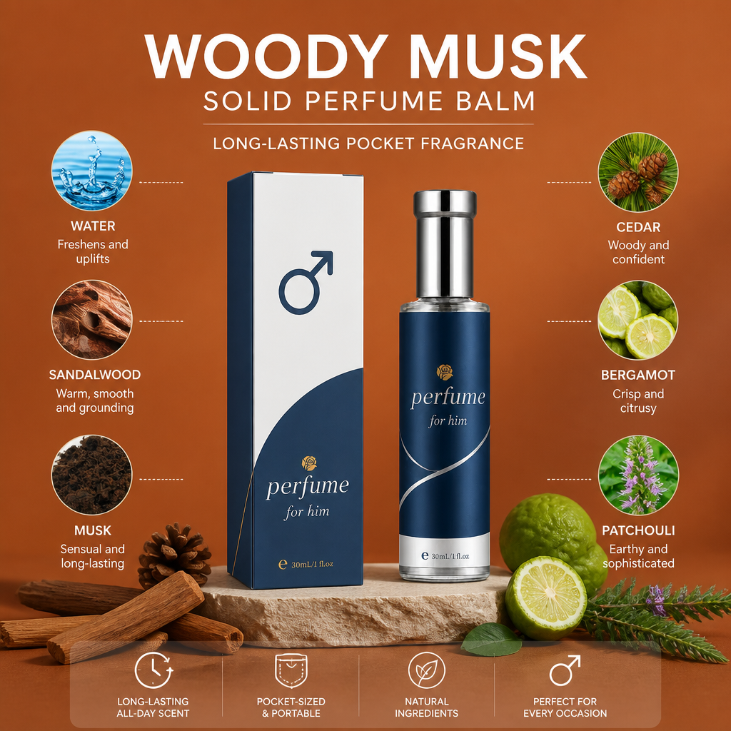Woody Musk Solid Perfume Balm – Long-Lasting Pocket Fragrance