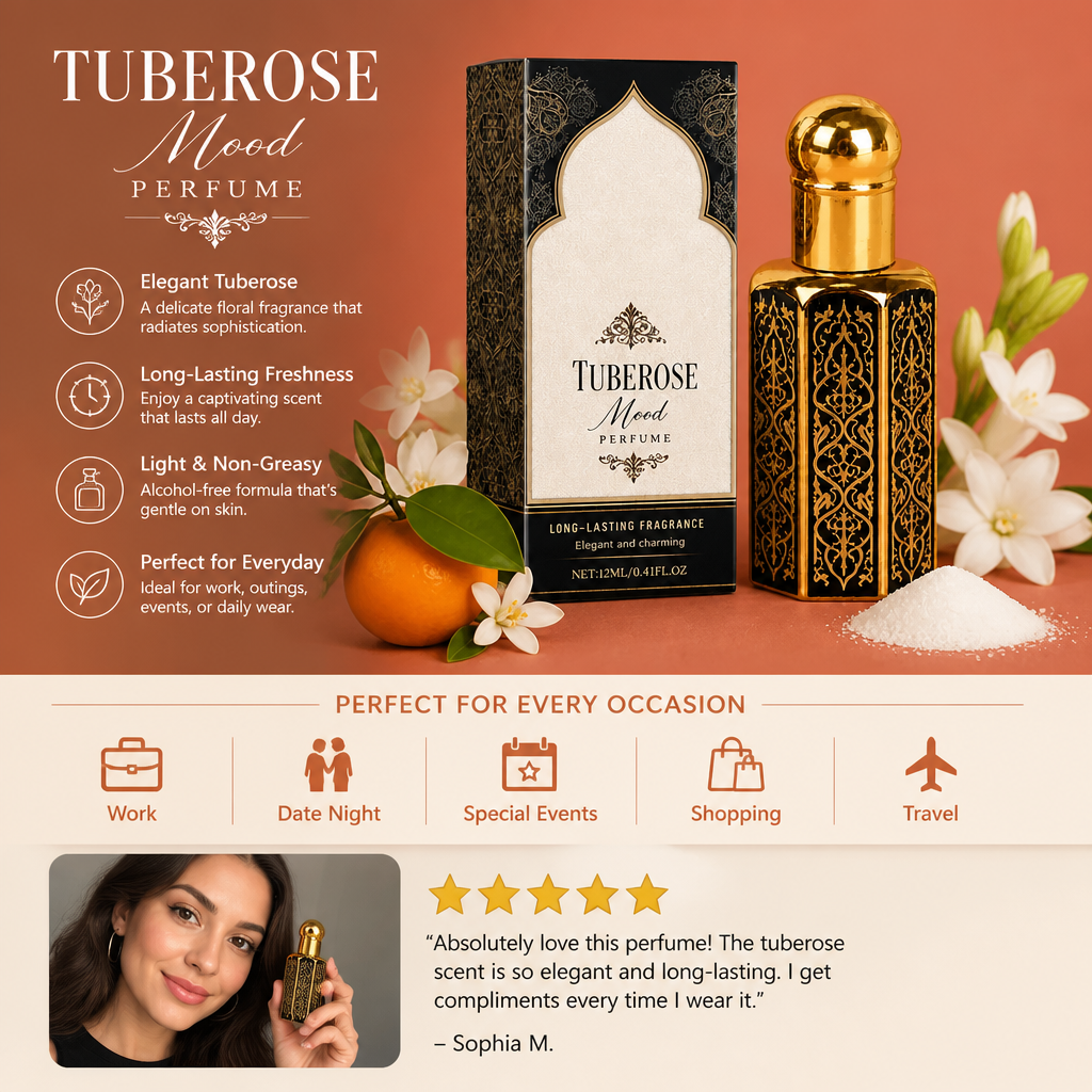 Tuberose Floral Perfume – Long-Lasting Fresh Elegant Everyday Fragrance