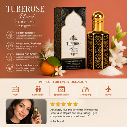 Tuberose Floral Perfume – Long-Lasting Fresh Elegant Everyday Fragrance