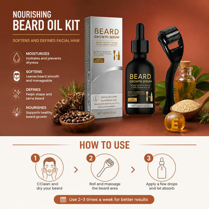 Nourishing Beard Oil Kit – Softens And Defines Facial Hair