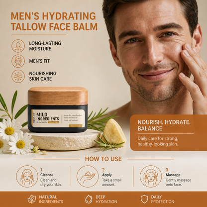 Men’s Hydrating Tallow Face Balm – Nourishing Daily Skin Care