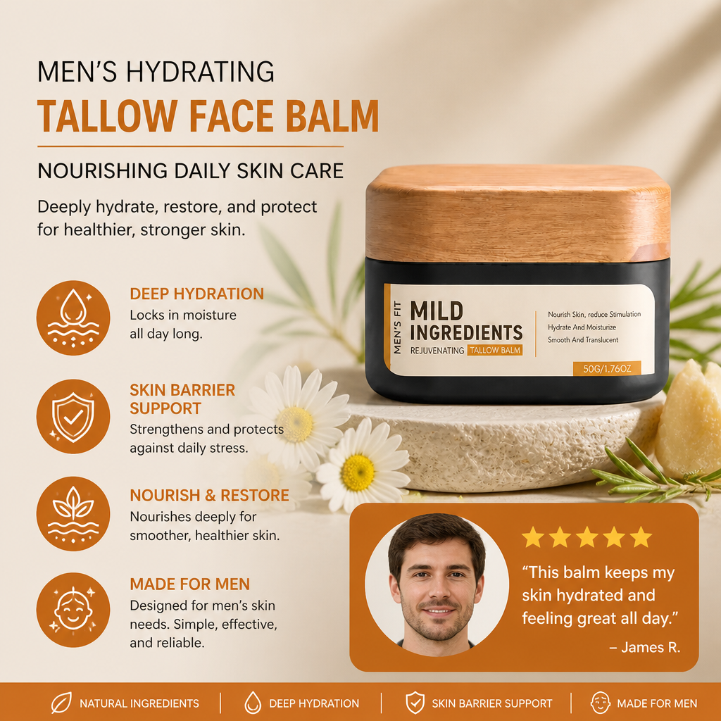 Men’s Hydrating Tallow Face Balm – Nourishing Daily Skin Care