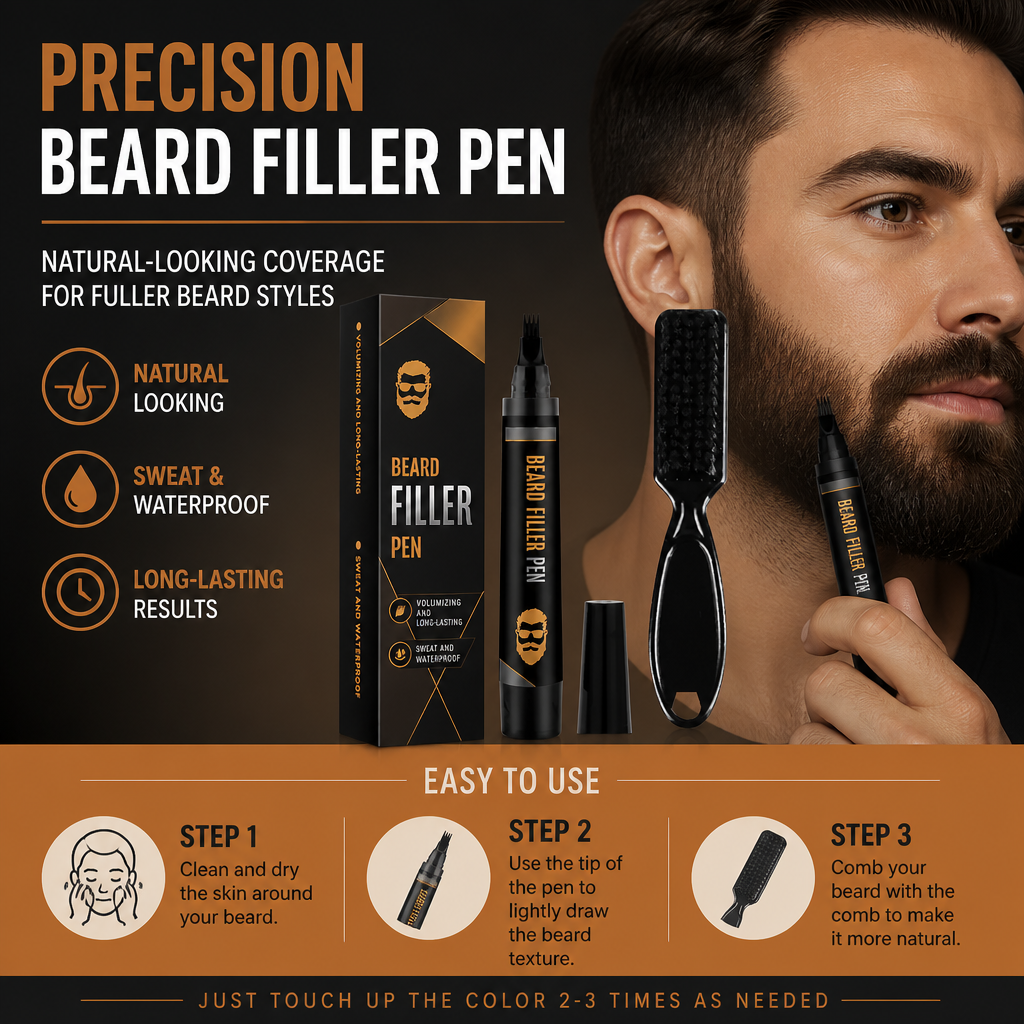 Precision Beard Filler Pen – Natural-Looking Coverage For Fuller Beard Styles