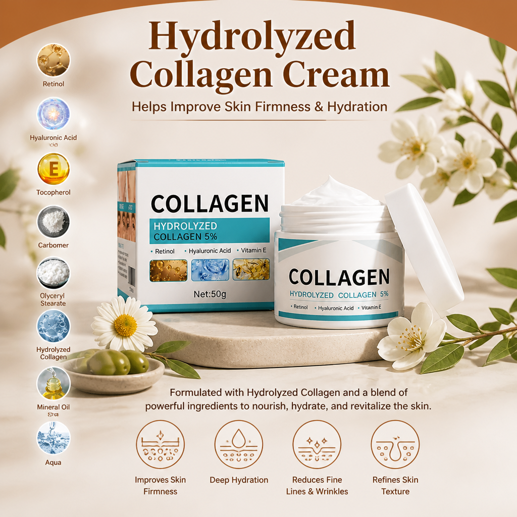 Hydrolyzed Collagen Cream – Helps Improve Skin Firmness & Hydration