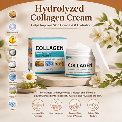 Hydrolyzed Collagen Cream – Helps Improve Skin Firmness & Hydration