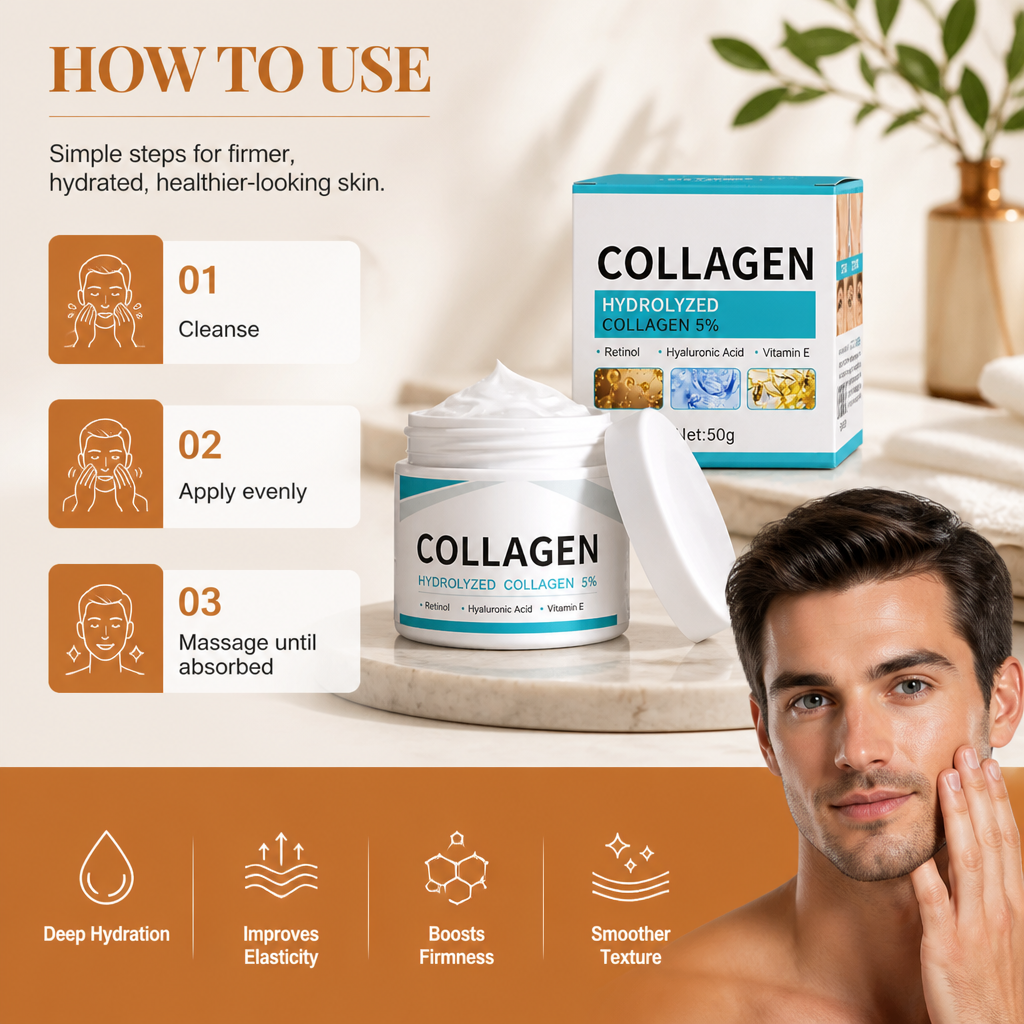 Hydrolyzed Collagen Cream – Helps Improve Skin Firmness & Hydration