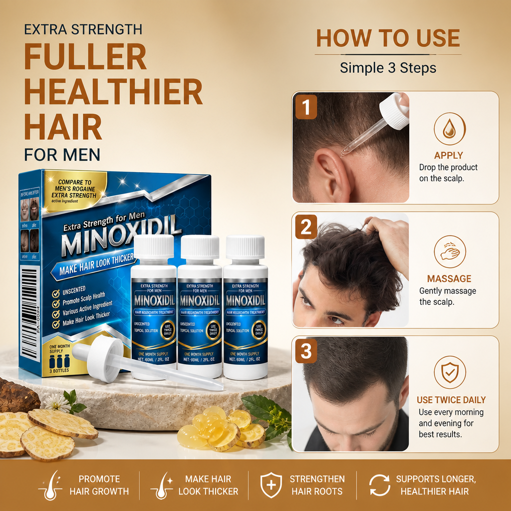 Minoxidil 5% Scalp Serum – Lightweight Formula For Fuller-Looking Hair & Care