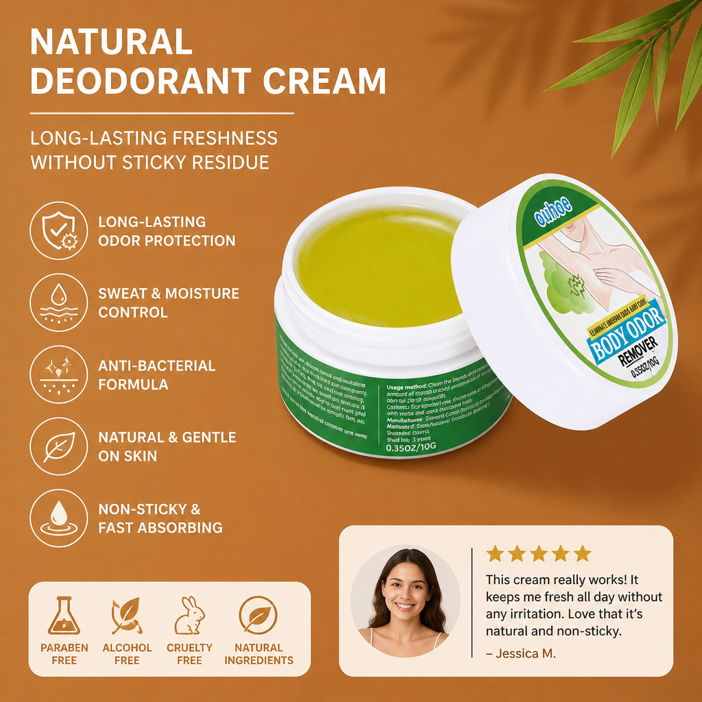 Natural Deodorant Cream – Long-Lasting Freshness Without Sticky Residue