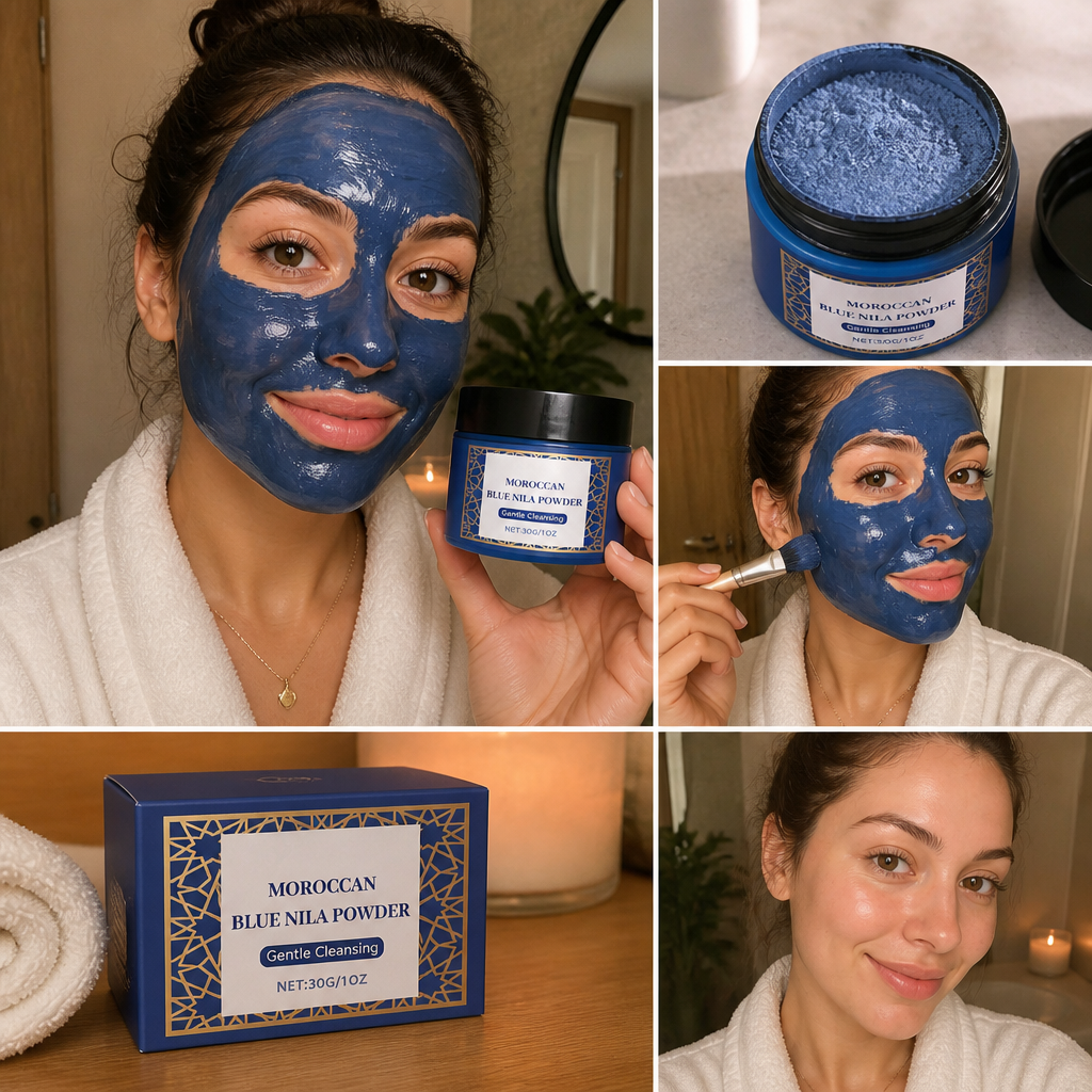 Blue Collagen Clay Mask – Deep Cleansing & Brightening Skincare Treatment