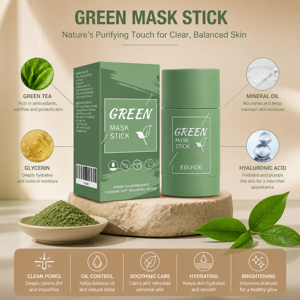 Green Tea Mask Stick – Deep Cleansing for Fresh, Balanced Skin