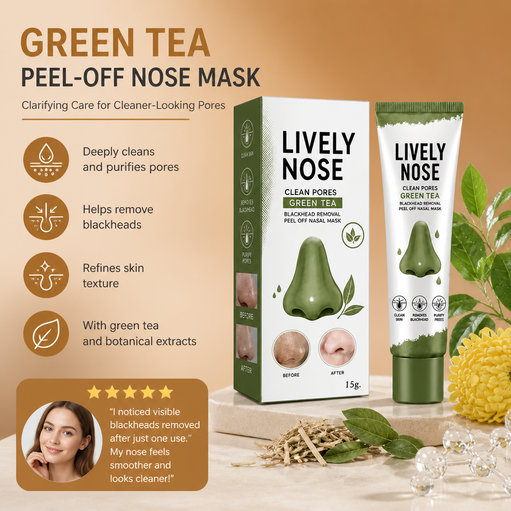 Green Tea Peel-Off Nose Mask – Clarifying Care for Cleaner-Looking Pores