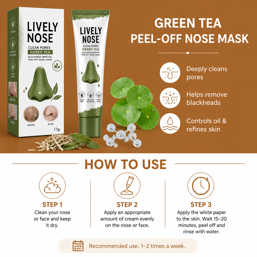 Green Tea Peel-Off Nose Mask – Clarifying Care for Cleaner-Looking Pores